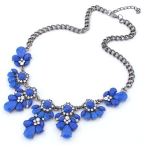 Gunmetal & Blue Statement Necklace